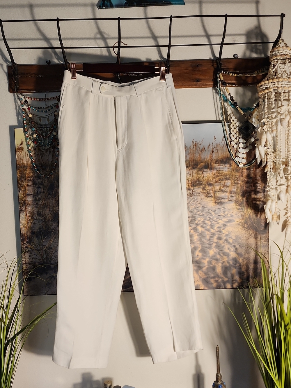 Cubavera White Linen Blend Chinos